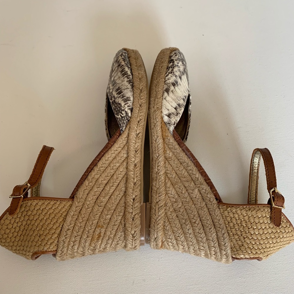 Sam Edelman Leather Python Wedge Espadrille 9.5 - image 8